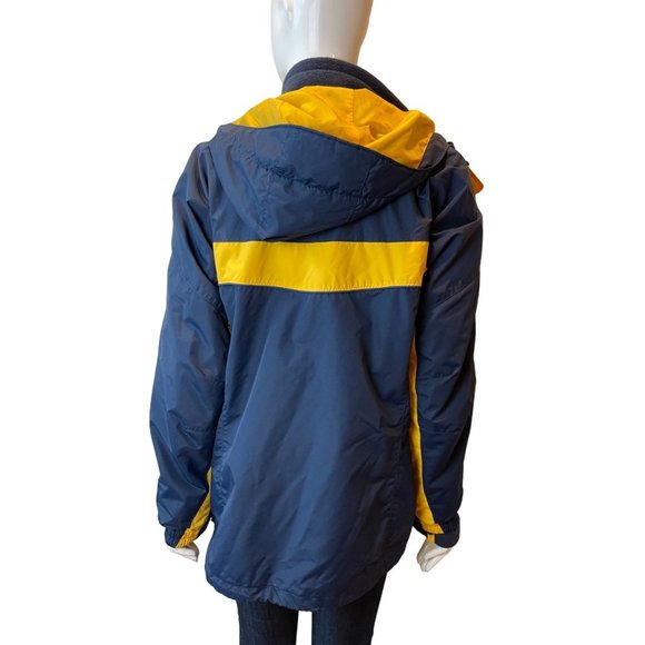 Columbia Womens Windbreaker Jacket Hooded Interchange Yellow Blue Size Large - Picture 3 of 8